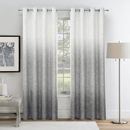 Ombre Blackout Curtains 50x84" Gray, 2 Panels
