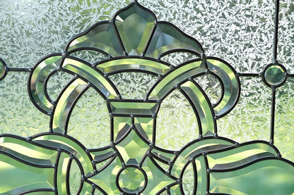 All Clear Stained Glass Beveled Window Panel, 24" X 24"