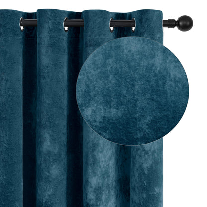 SNITIE Velvet Curtains 52x108" Ivory, 2 Panels