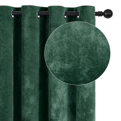 SNITIE Velvet Curtains 52x108" Ivory, 2 Panels
